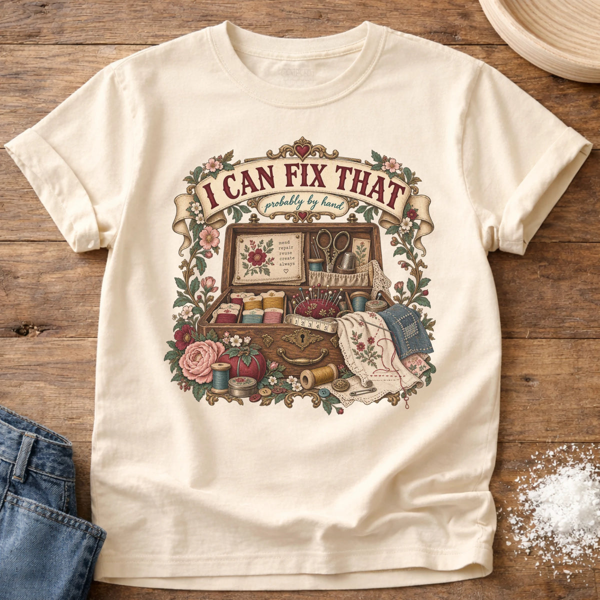 Knead More Fun Probably By Hand graphic t-shirt in Ivory