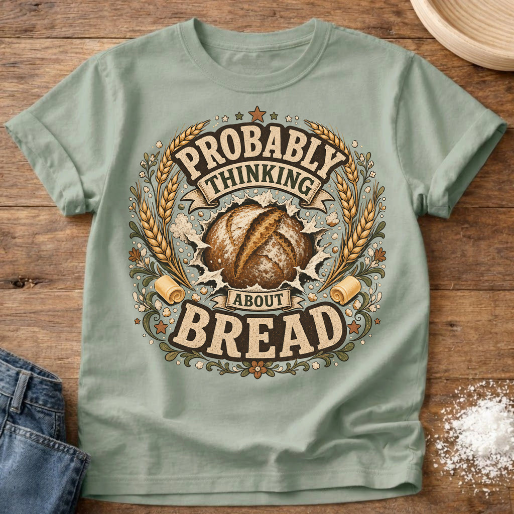 Knead More Fun Probably Thinking About Bread sourdough t-shirt in Bay