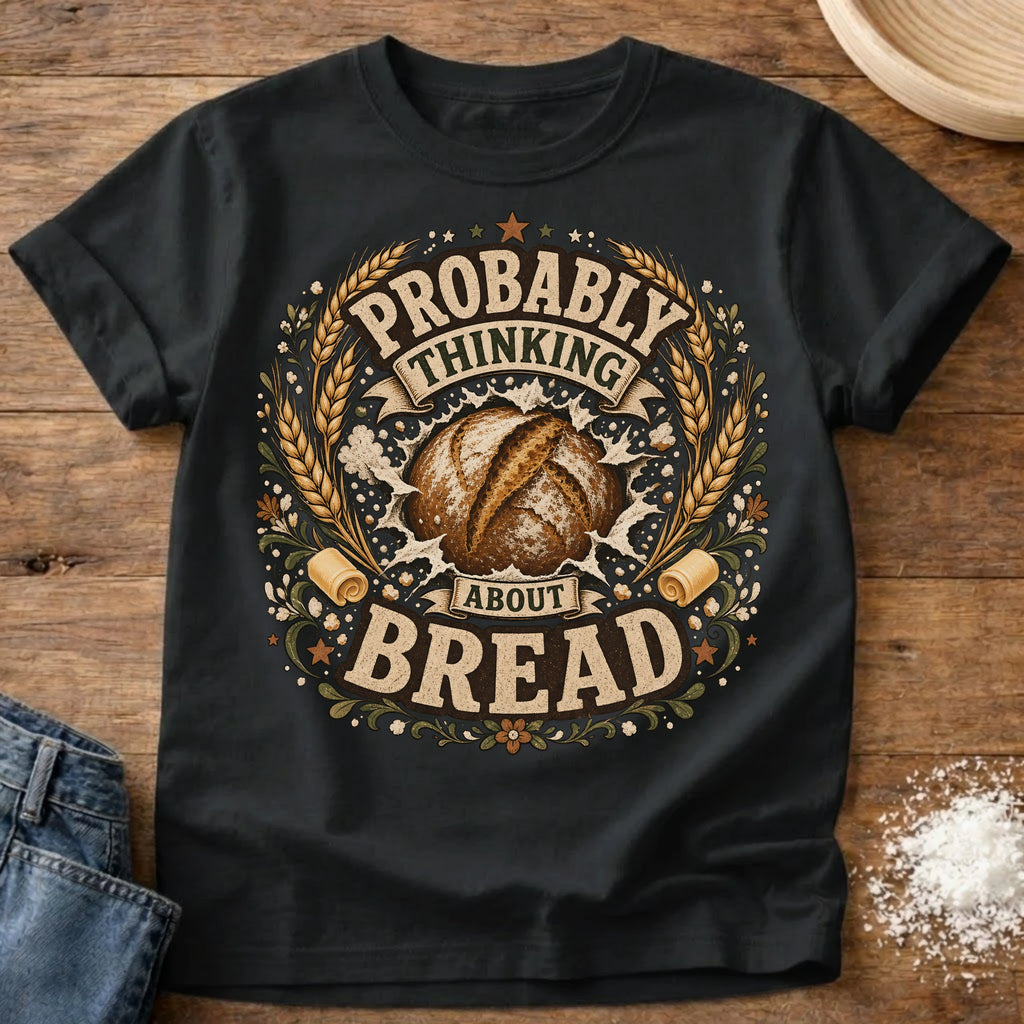 Knead More Fun Probably Thinking About Bread sourdough t-shirt in Black