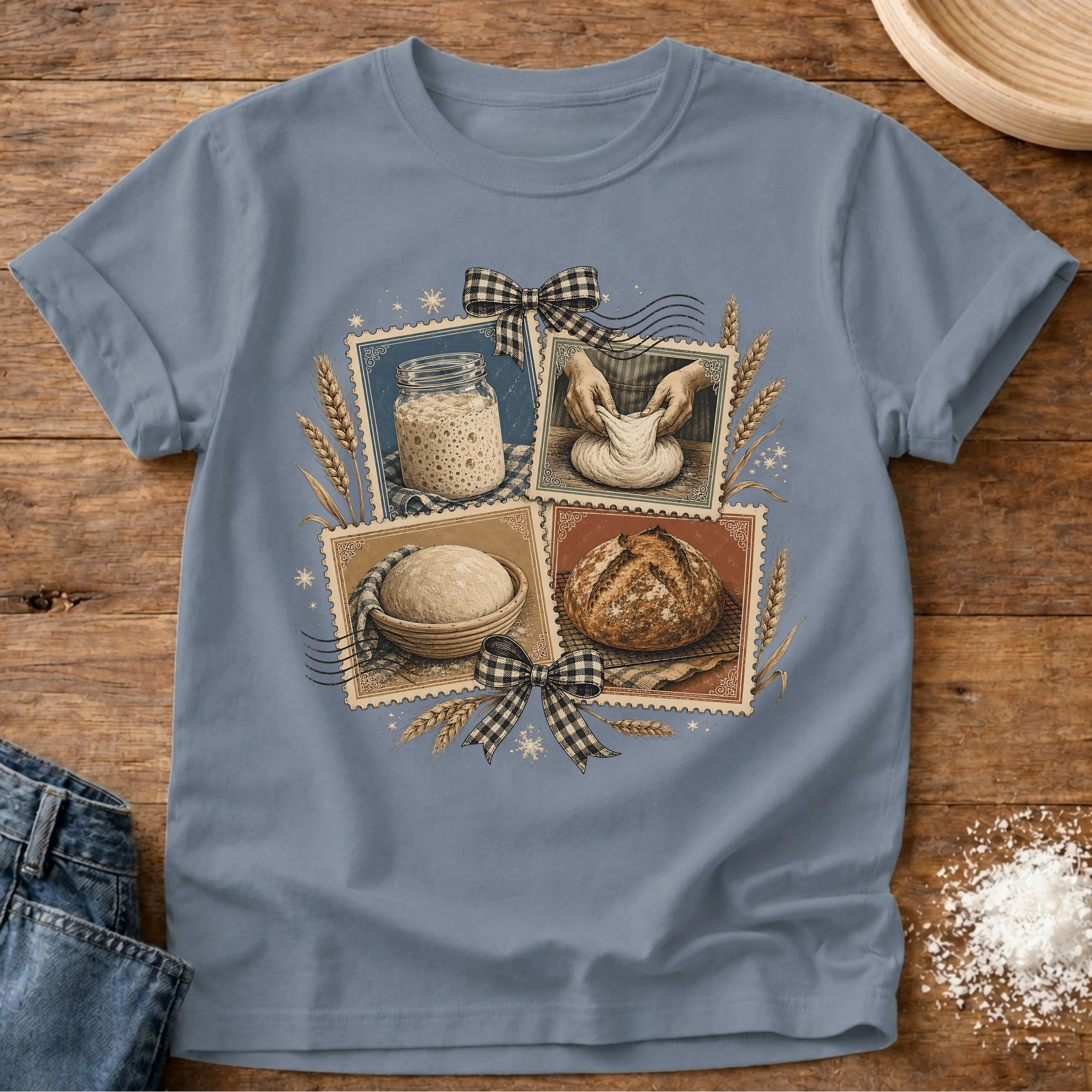 Process Stamps Sourdough T-Shirt Blue Jean