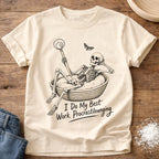 Knead More Fun Procrastilounging Skeleton sourdough t-shirt in Ivory