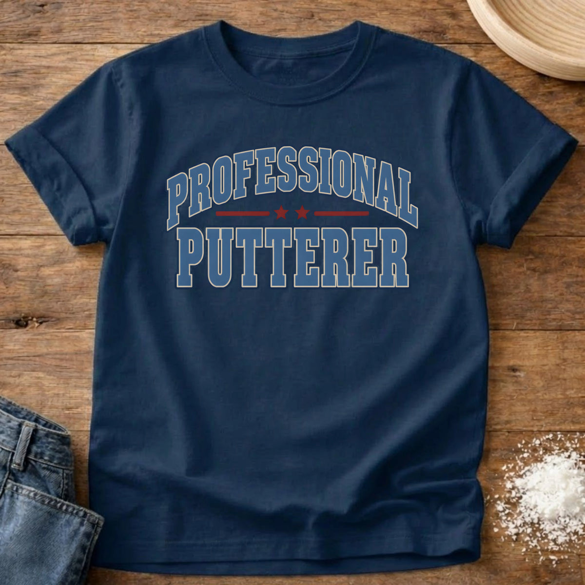 Knead More Fun Professional Putterer grannycore t-shirt in Navy
