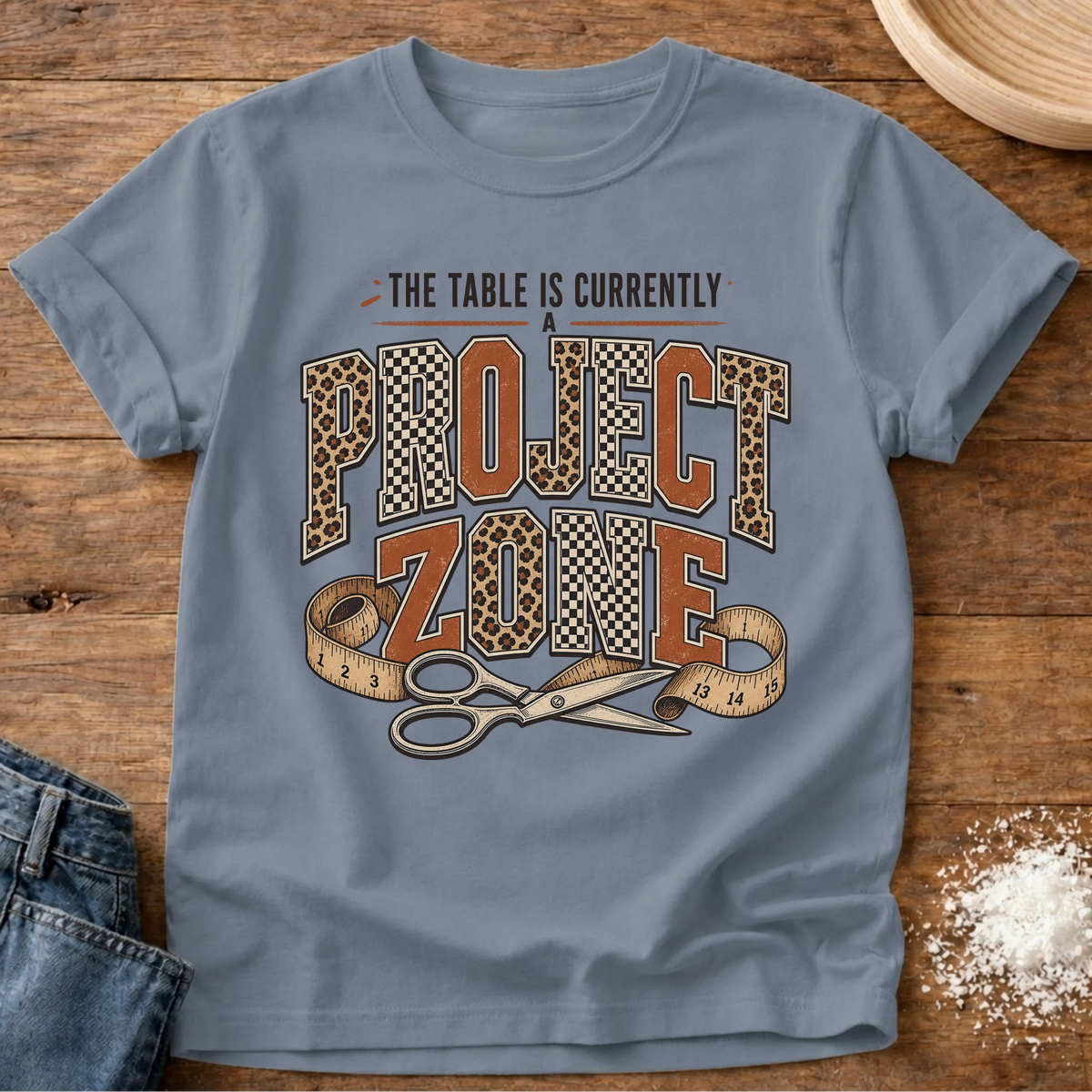 Knead More Fun Project Zone homebody t-shirt in Blue Jean