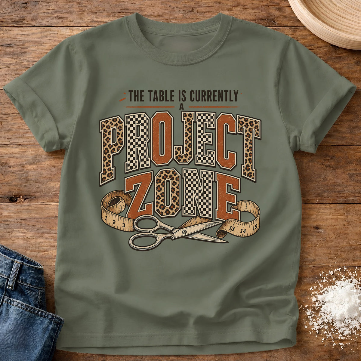 Knead More Fun Project Zone homebody t-shirt in Moss