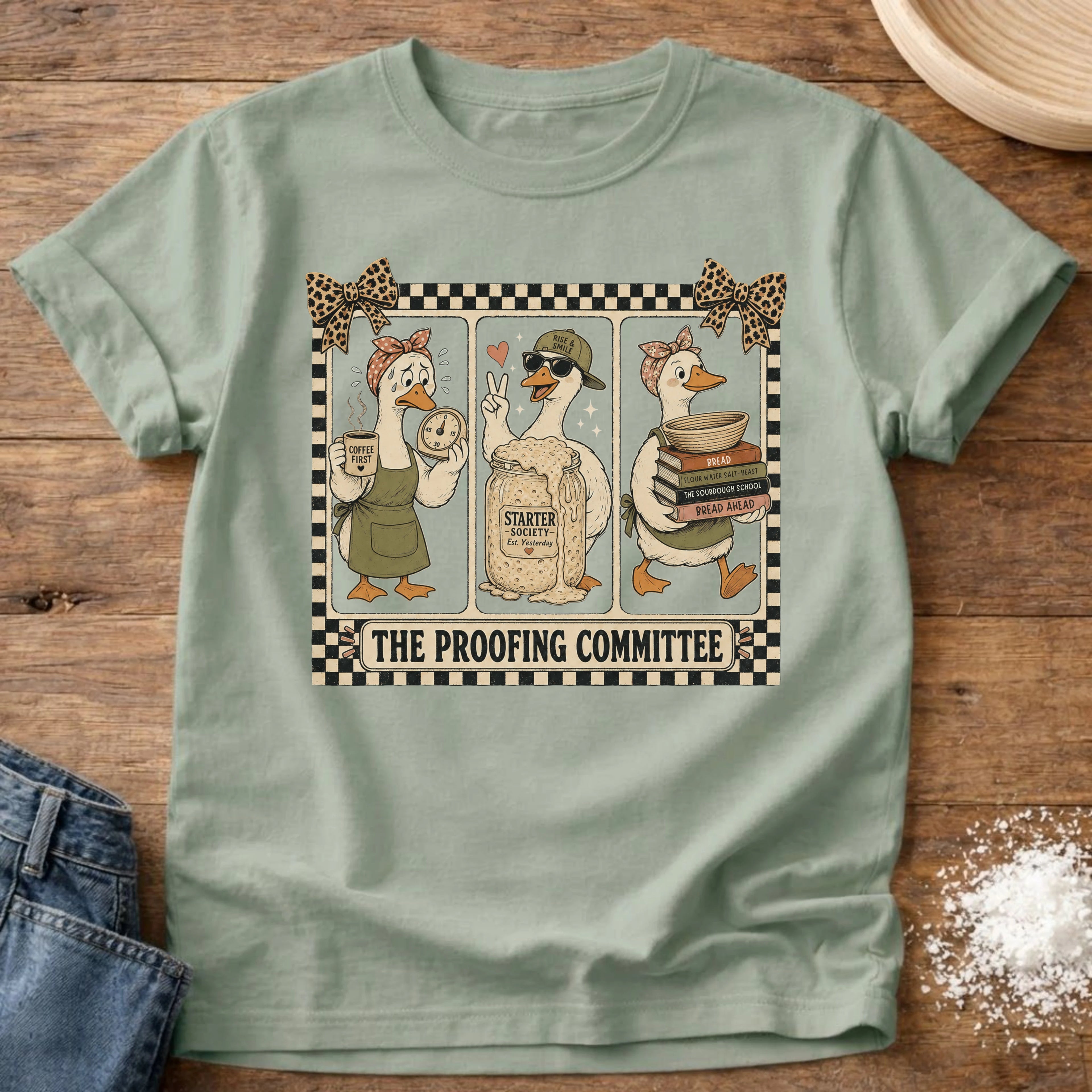 Knead More Fun Proofing Committee sourdough t-shirt in Bay