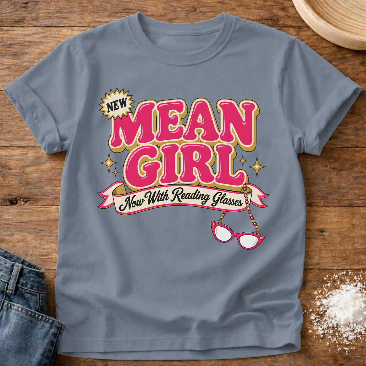 Knead More Fun Reading Glasses t-shirt in Blue Jean