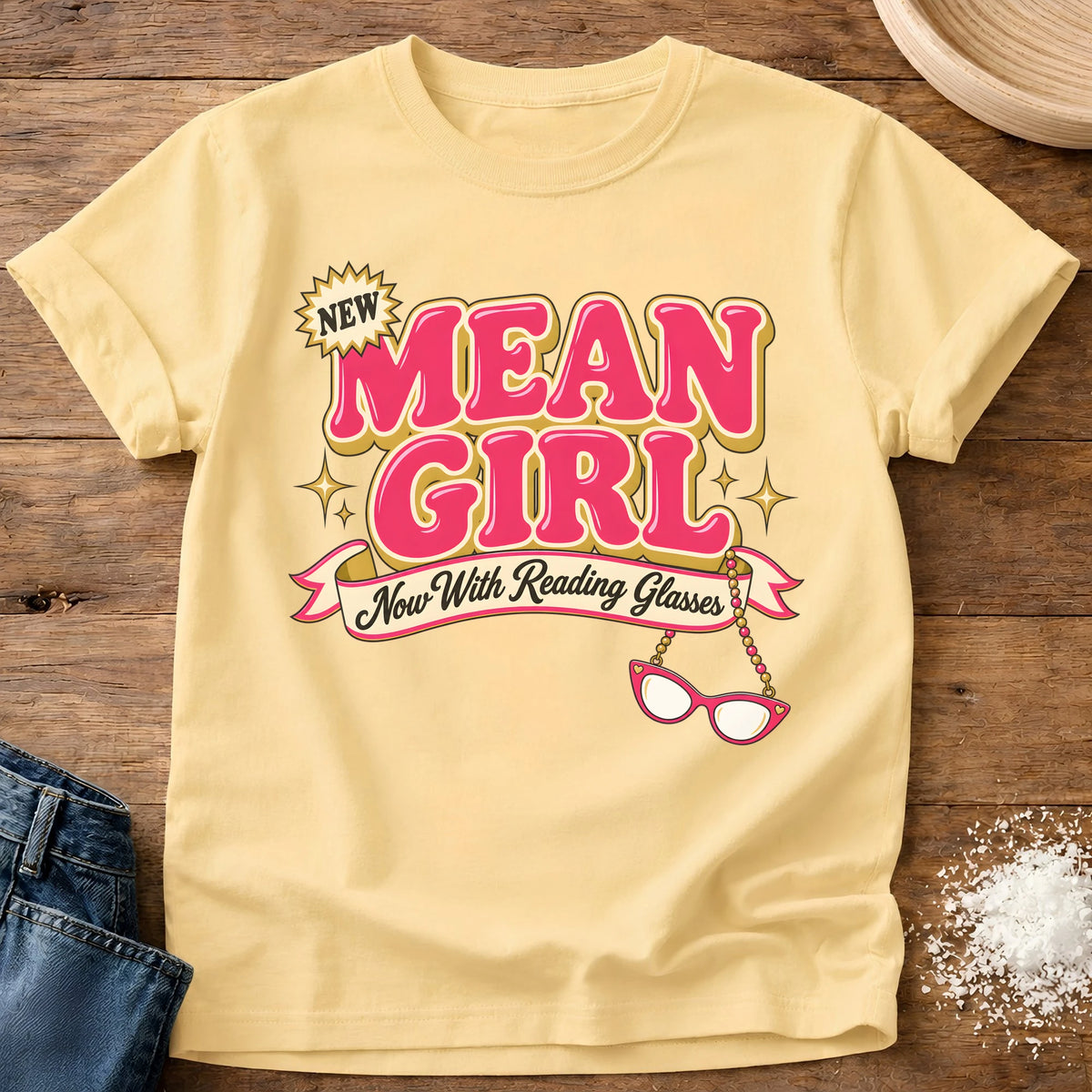 Knead More Fun Reading Glasses t-shirt in Butter