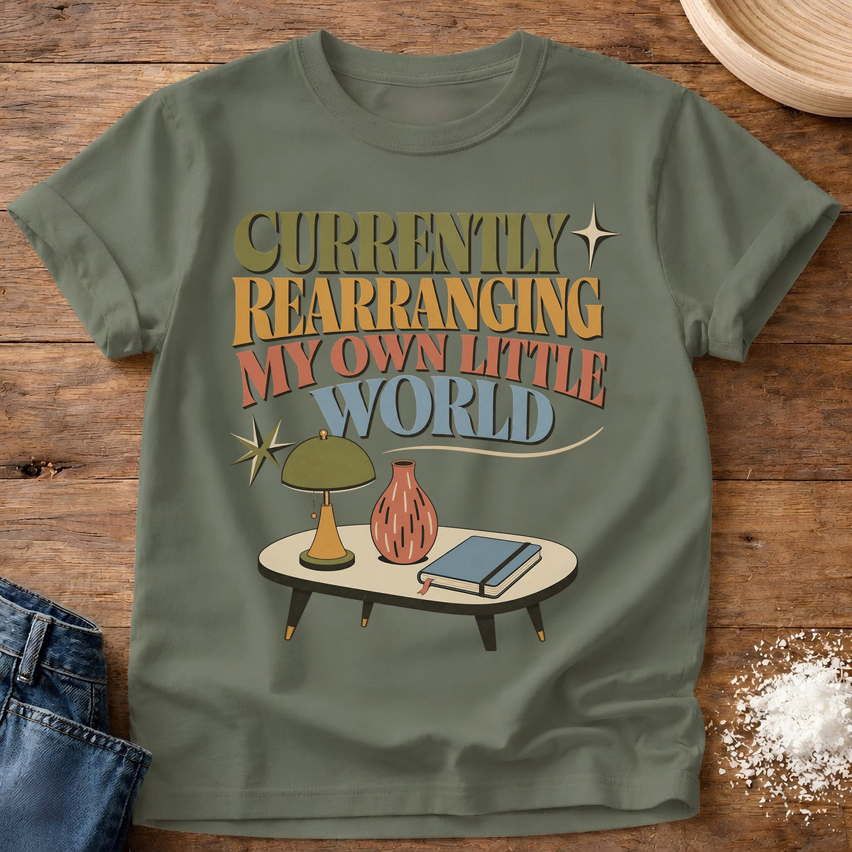Knead More Fun Rearranging homebody t-shirt in Moss