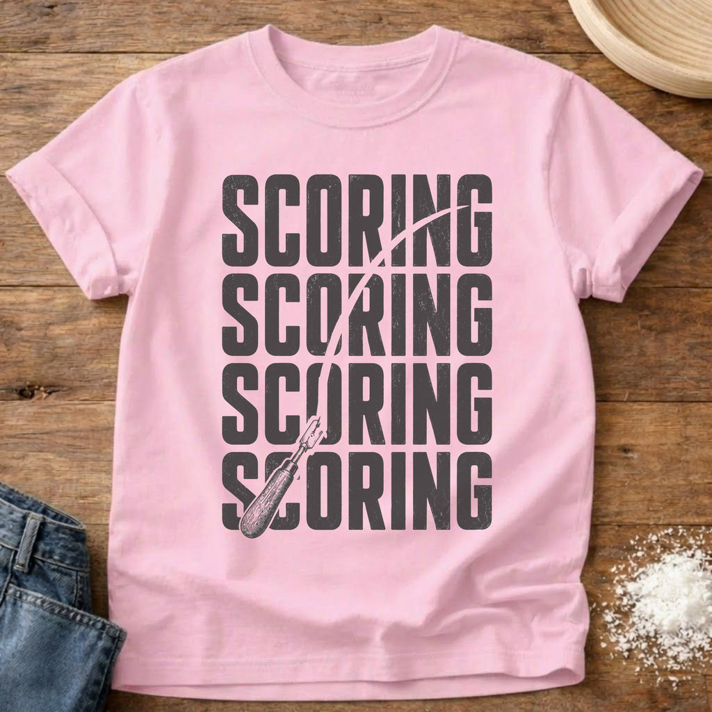 Knead More Fun Scoring sourdough t-shirt in Blossom