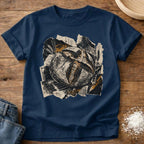 Knead More Fun Scrapbook Sourdough grunge collage t-shirt in Navy