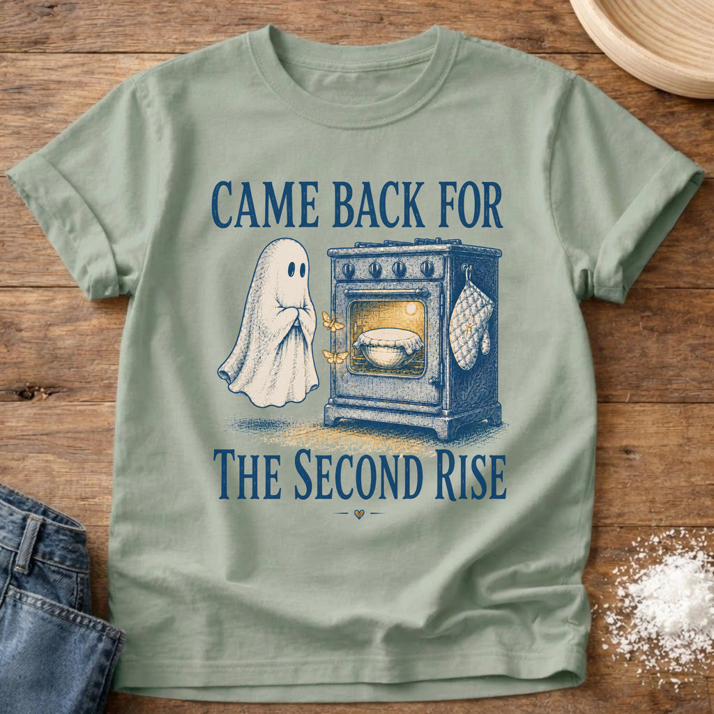 Knead More Fun Second Rise Ghost sourdough t-shirt in Bay