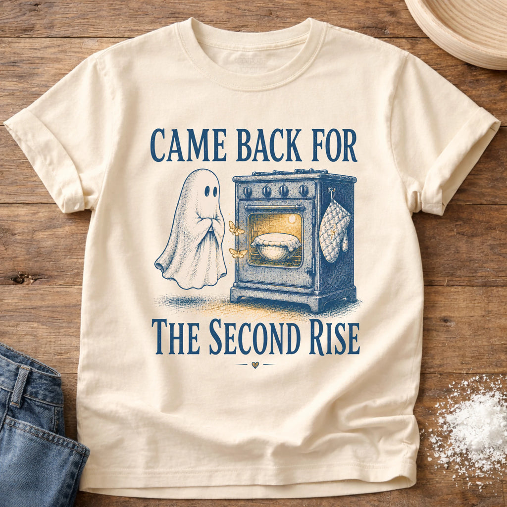 Knead More Fun Second Rise Ghost sourdough t-shirt in Ivory