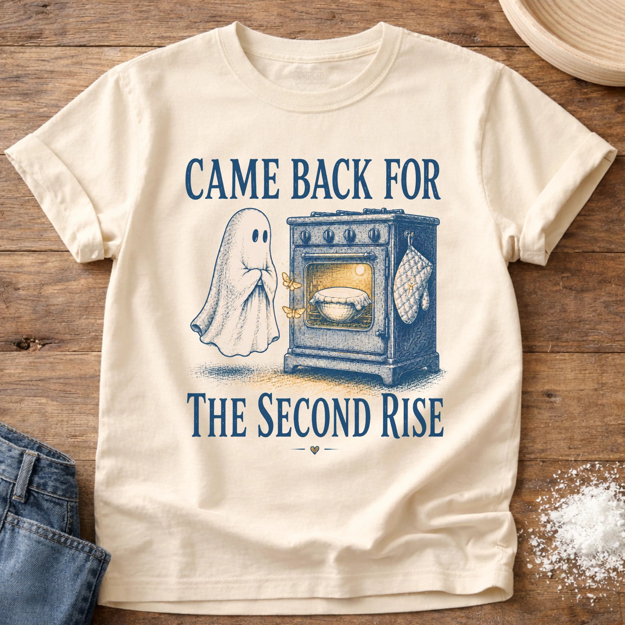 Knead More Fun Second Rise Ghost sourdough t-shirt in Ivory