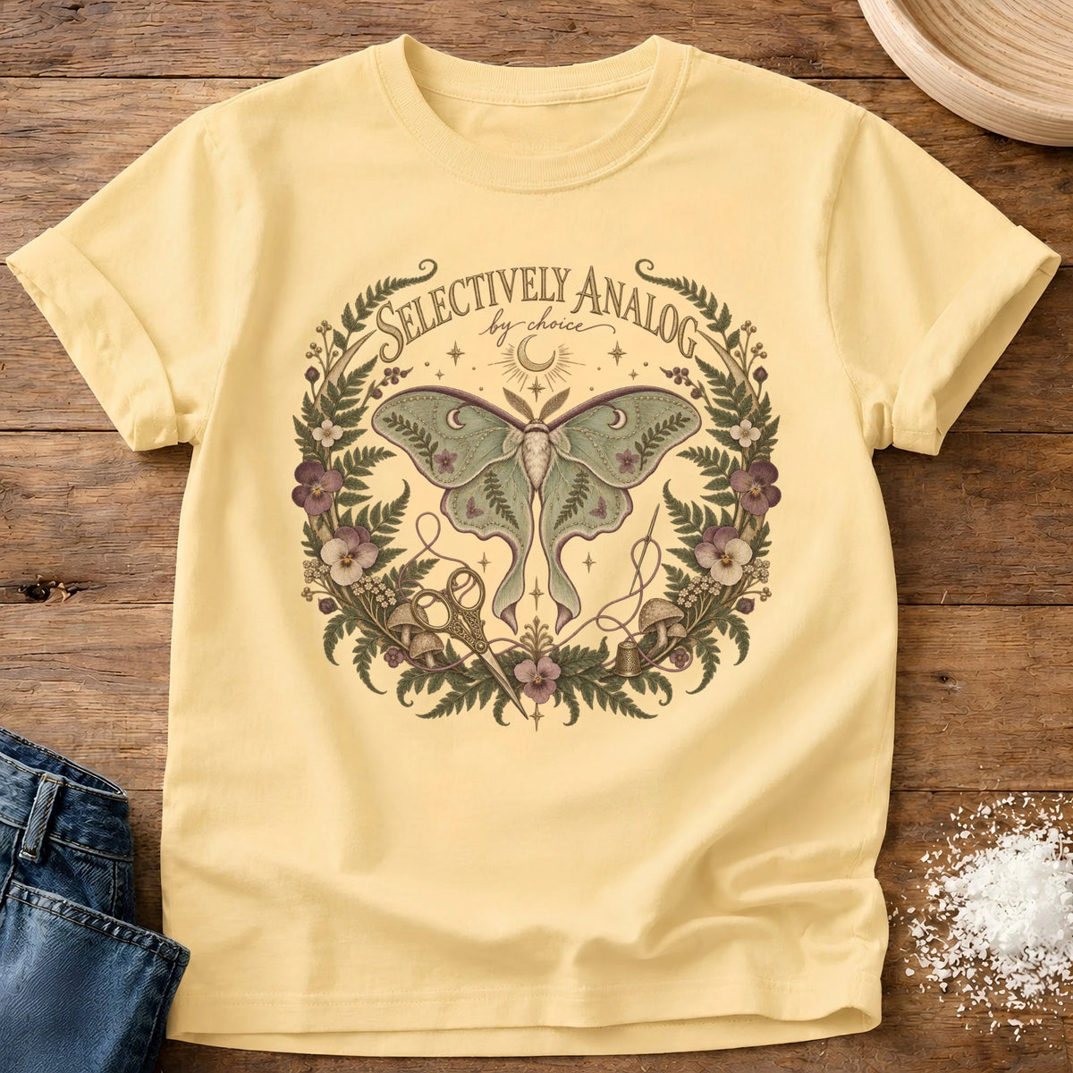 Knead More Fun Selectively Analog graphic t-shirt in Butter