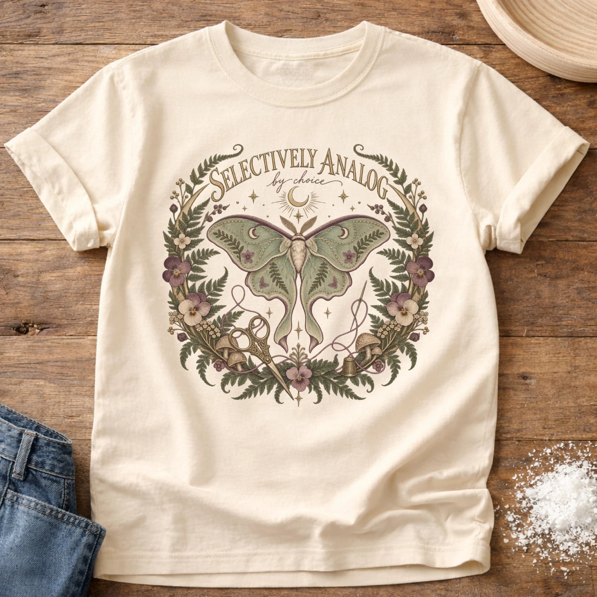 Knead More Fun Selectively Analog graphic t-shirt in Ivory
