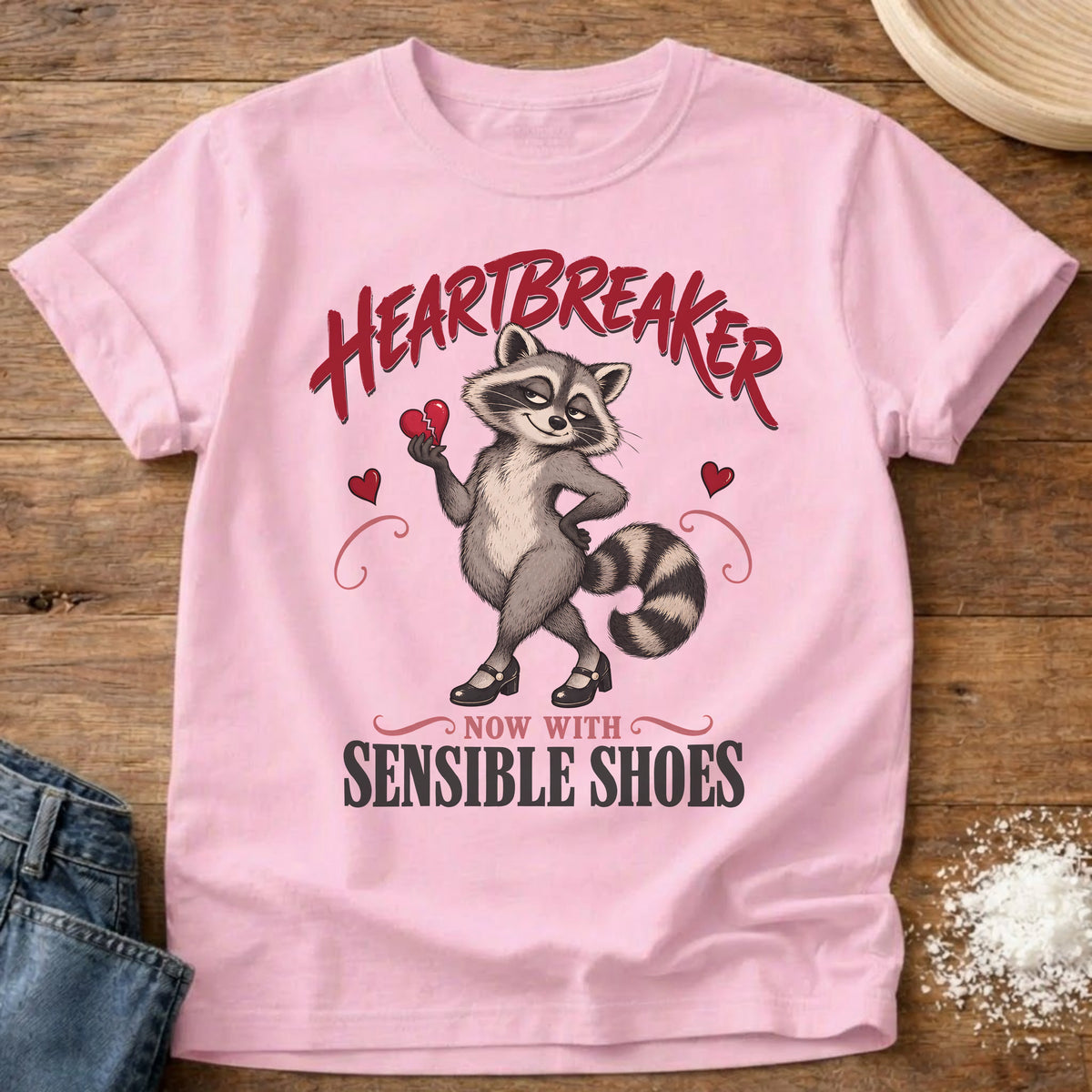 Knead More Fun Sensible Shoes t-shirt in Blossom