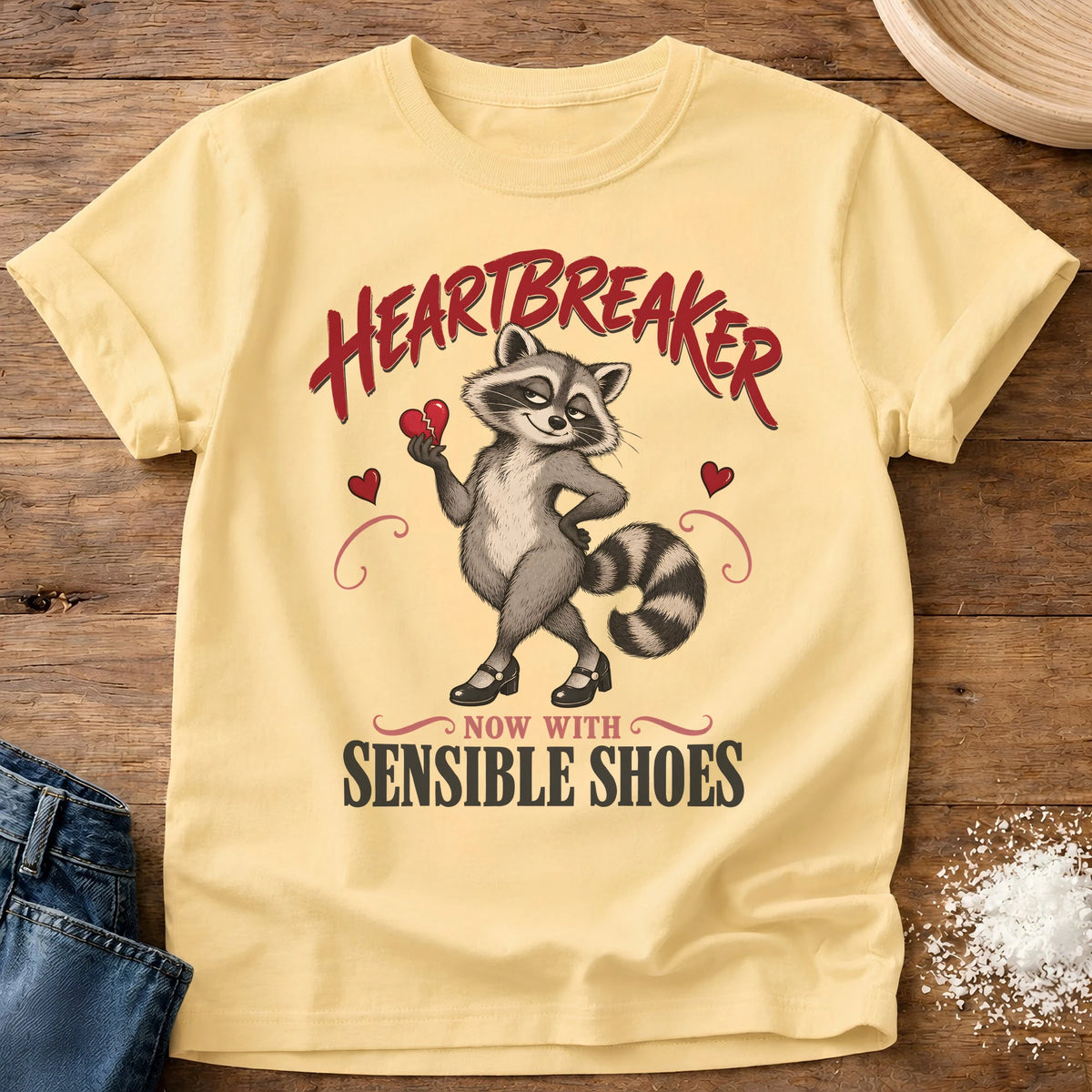 Knead More Fun Sensible Shoes t-shirt in Butter