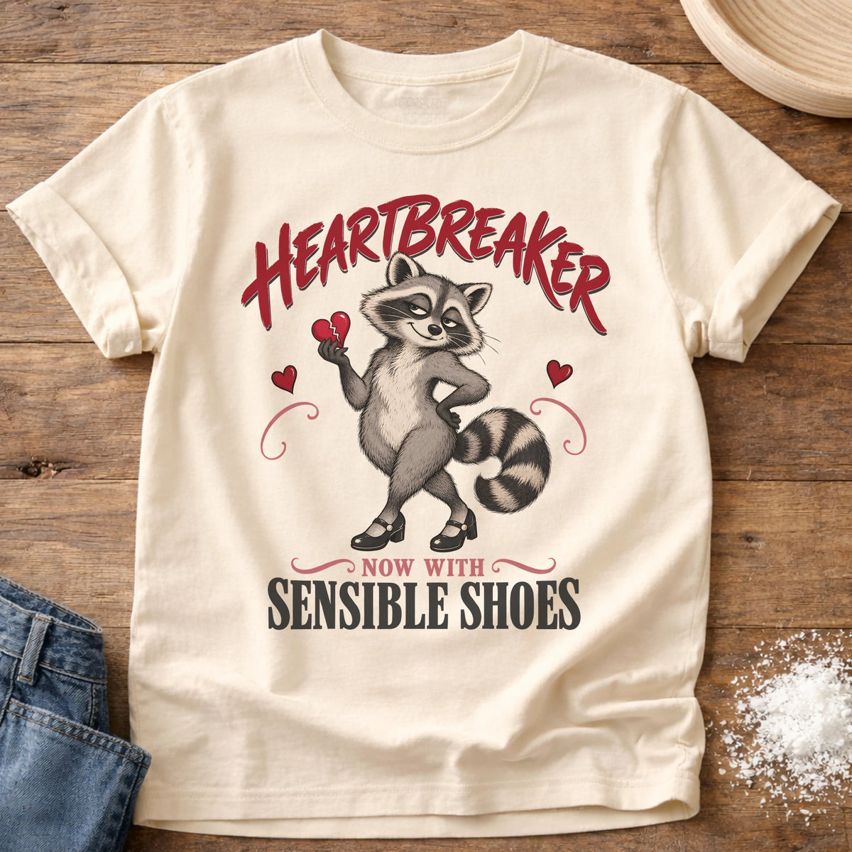 Knead More Fun Sensible Shoes t-shirt in Ivory