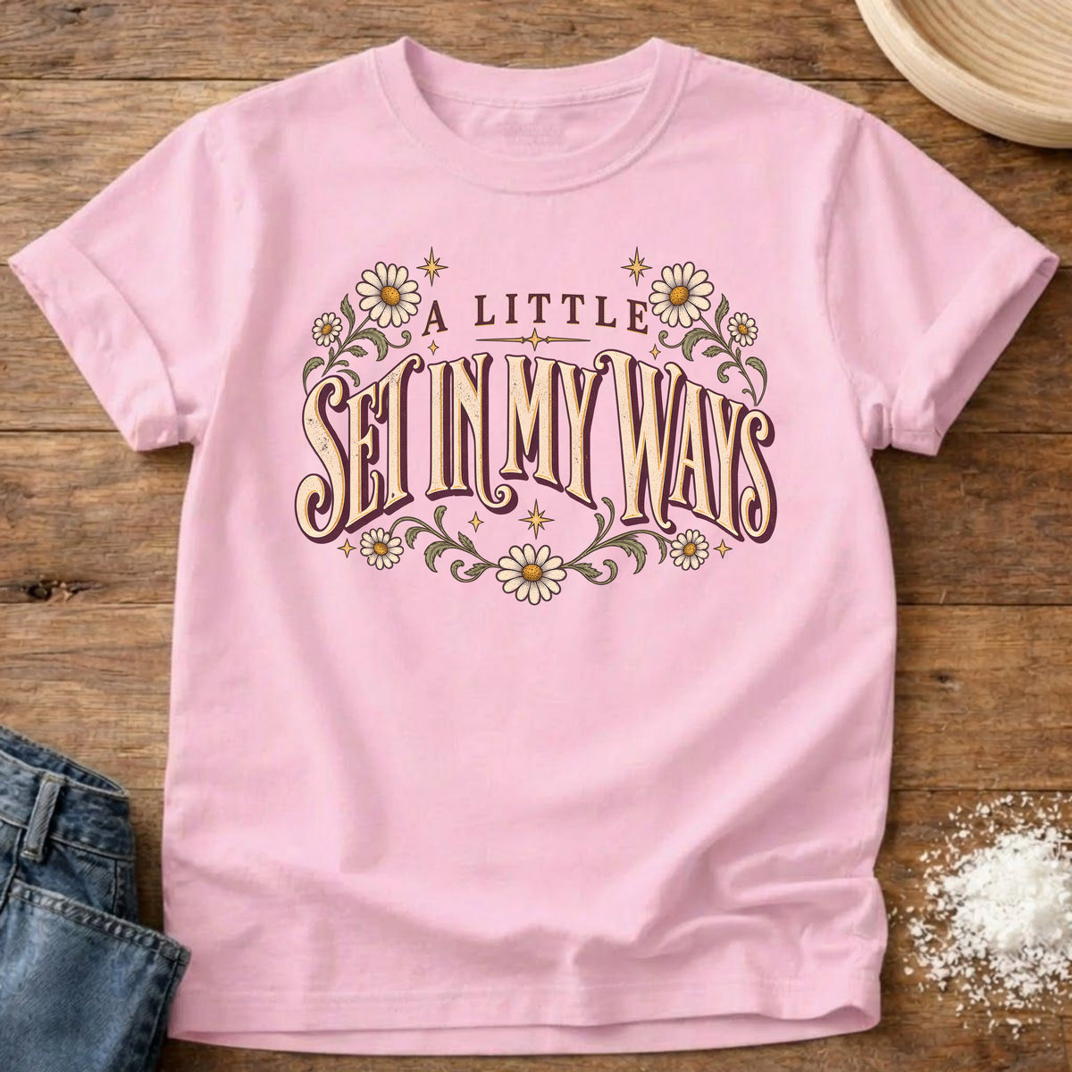 Knead More Fun Shiny Ways grannycore t-shirt in Blossom