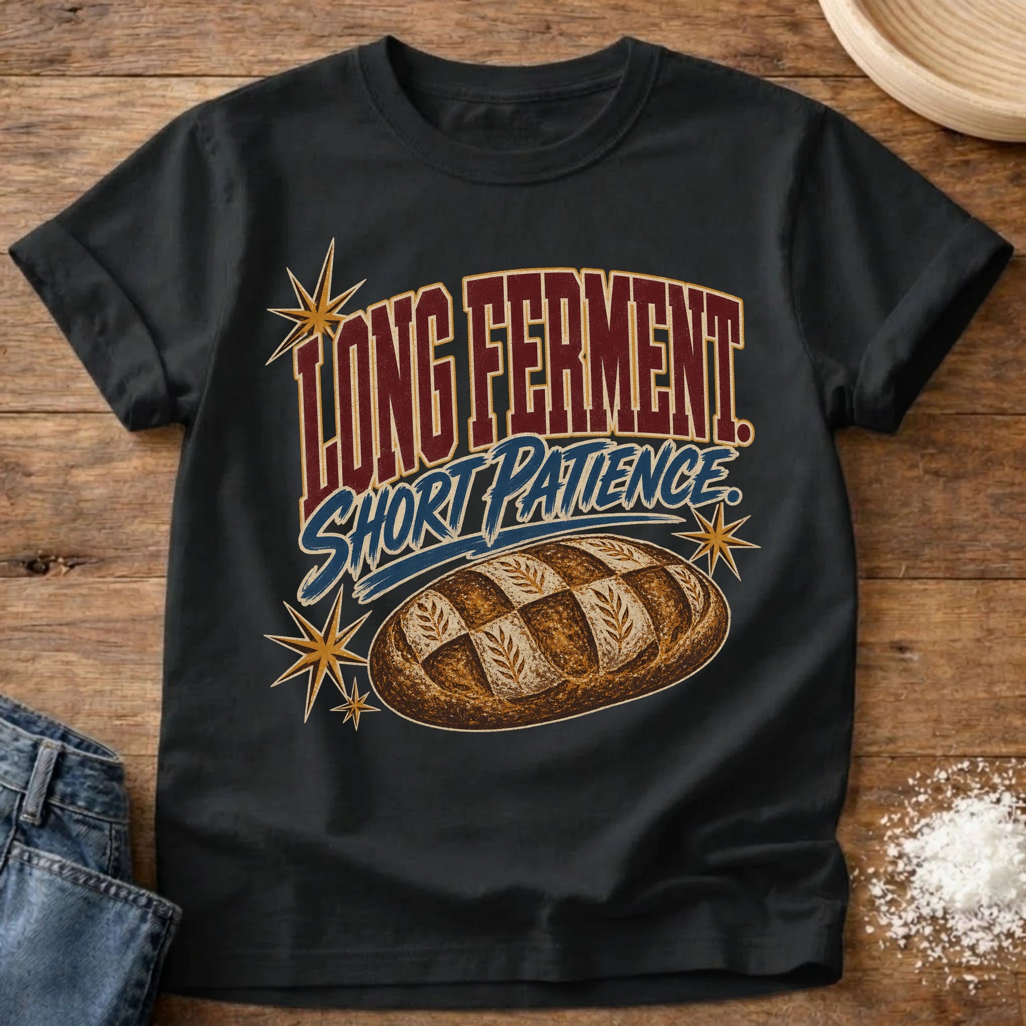 Short Patience Sourdough T-Shirt Black
