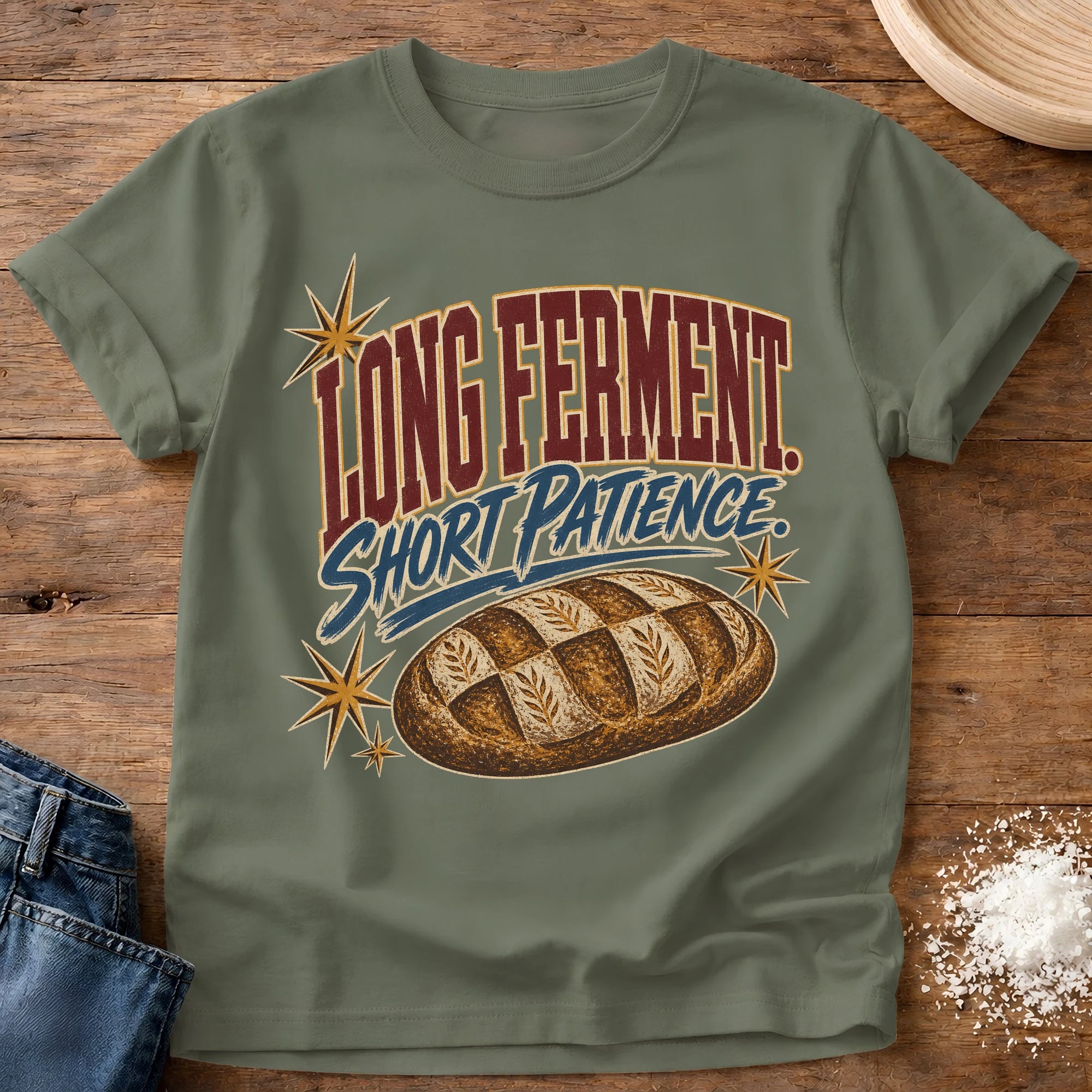 Short Patience Sourdough T-Shirt Moss