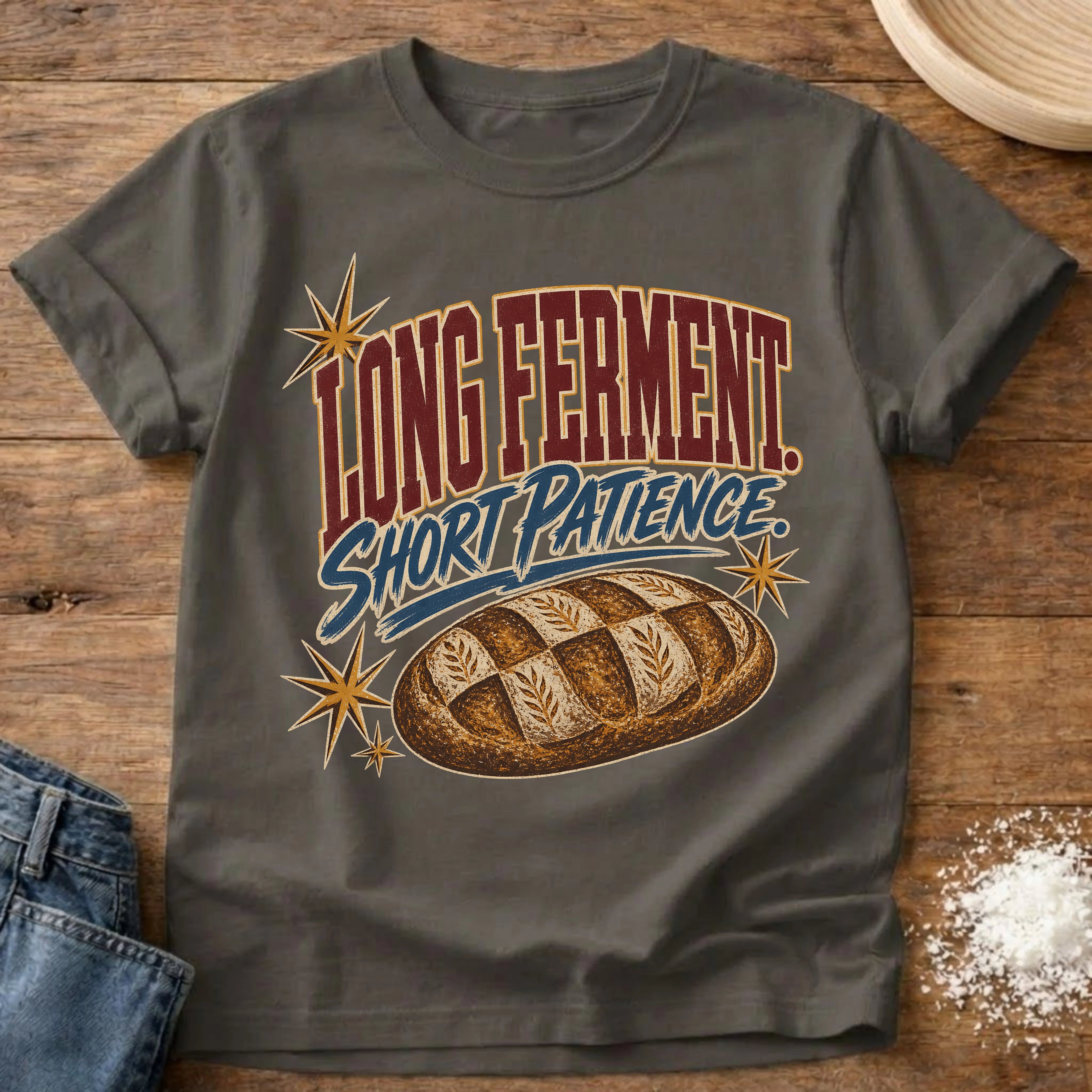Short Patience Sourdough T-Shirt Pepper