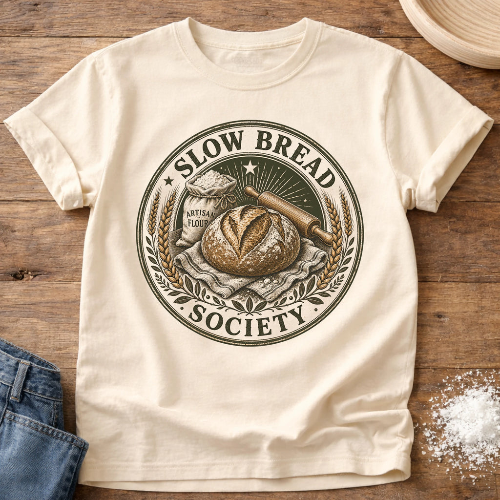 Knead More Fun Slow Bread Society sourdough t-shirt in Ivory