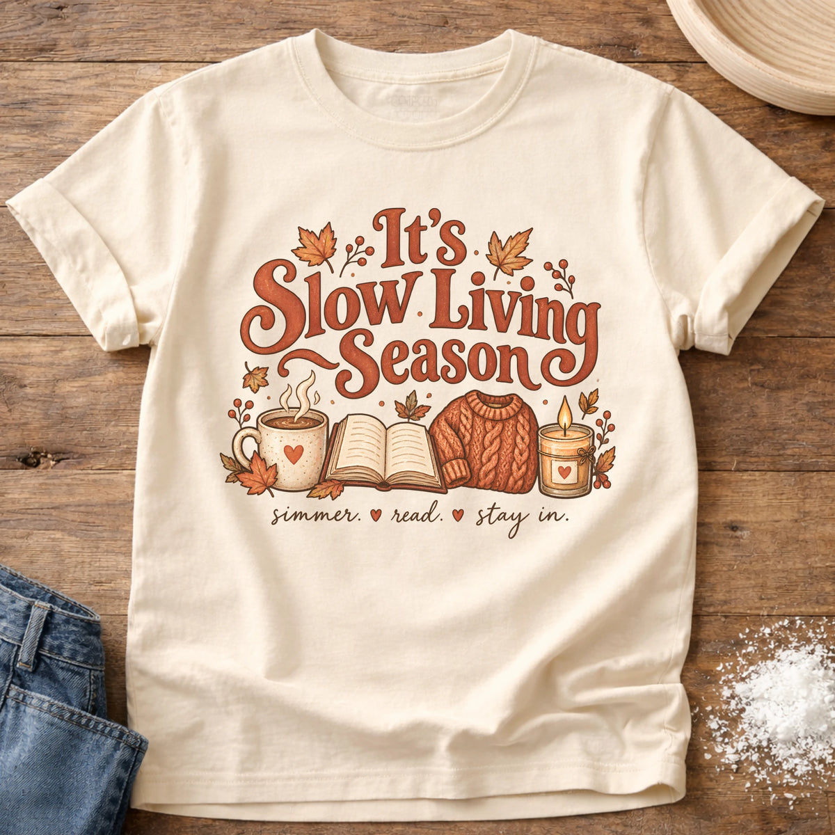Knead More Fun Slow Living Season t-shirt in Ivory