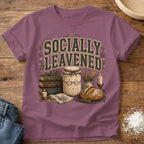 Knead More Fun Socially Leavened sourdough t-shirt in Berry