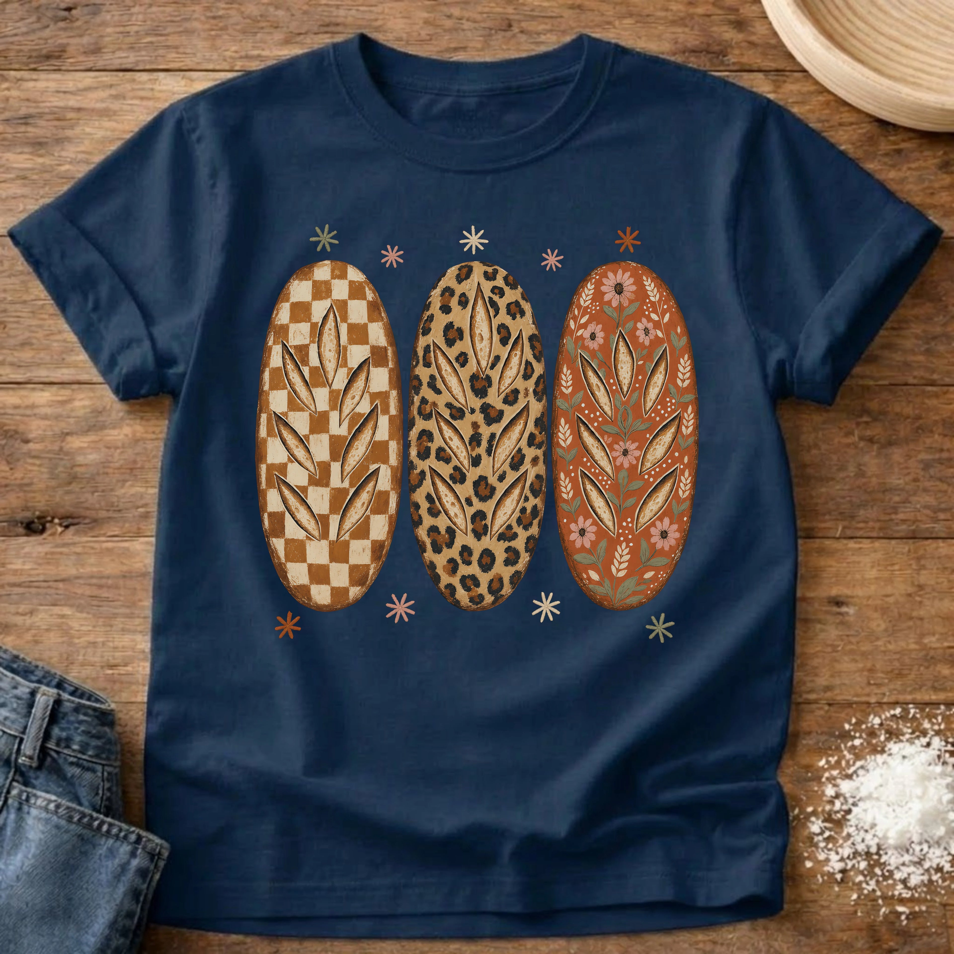 Sourdough Aesthetic T-Shirt Navy