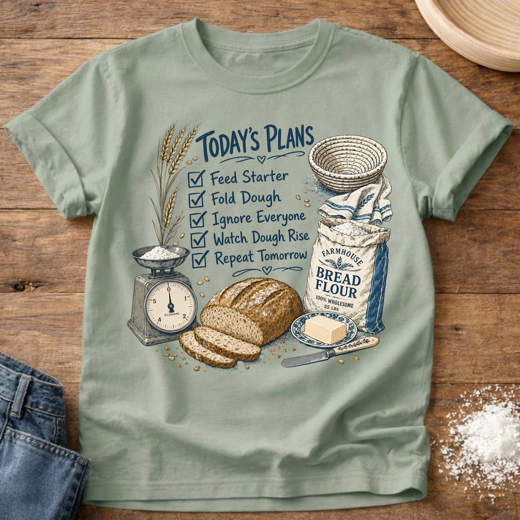 Knead More Fun Sourdough Baker's Plans sourdough t-shirt in Bay