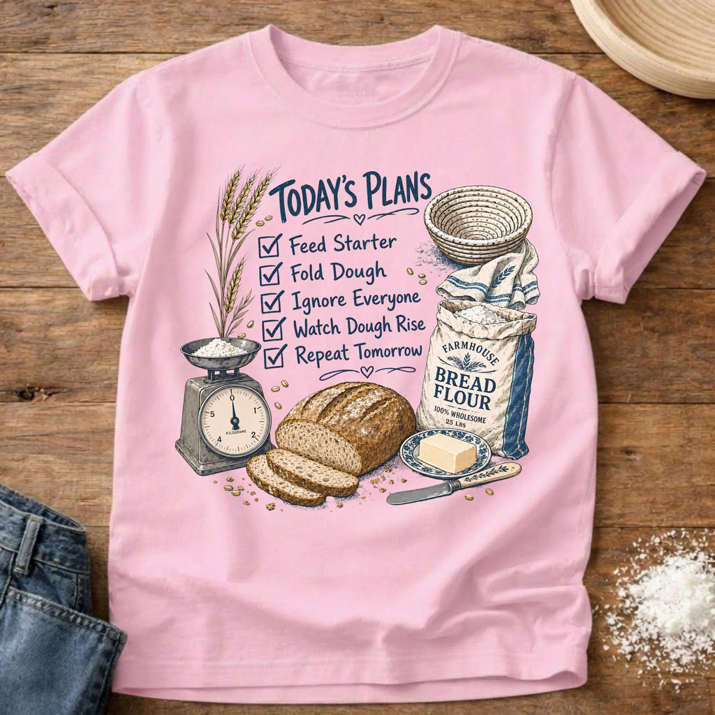 Knead More Fun Sourdough Baker's Plans sourdough t-shirt in Blossom