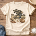 Knead More Fun Sourdough Baking Raccoon t-shirt in Ivory