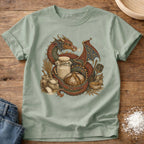 Knead More Fun Sourdough Dragon's Treasure fantasy t-shirt in Bay