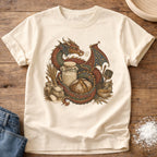 Knead More Fun Sourdough Dragon's Treasure fantasy t-shirt in Ivory