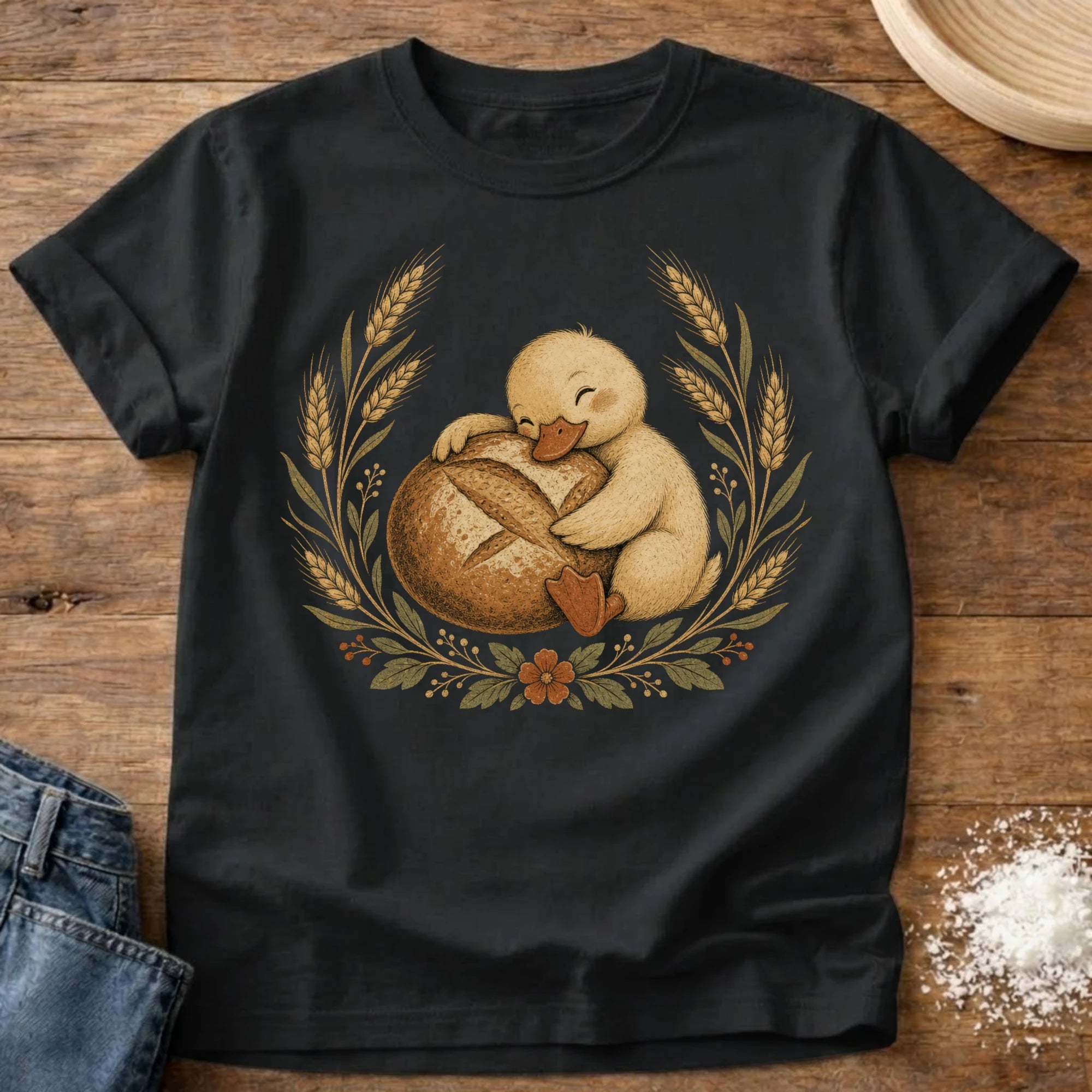 Knead More Fun Sourdough Love Gosling t-shirt in Black