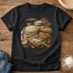 Knead More Fun Sourdough Process vintage still life t-shirt in Black