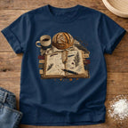Knead More Fun Sourdough Recipe vintage journal t-shirt in Navy