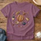 Knead More Fun Sourdough Solar System celestial t-shirt in Berry