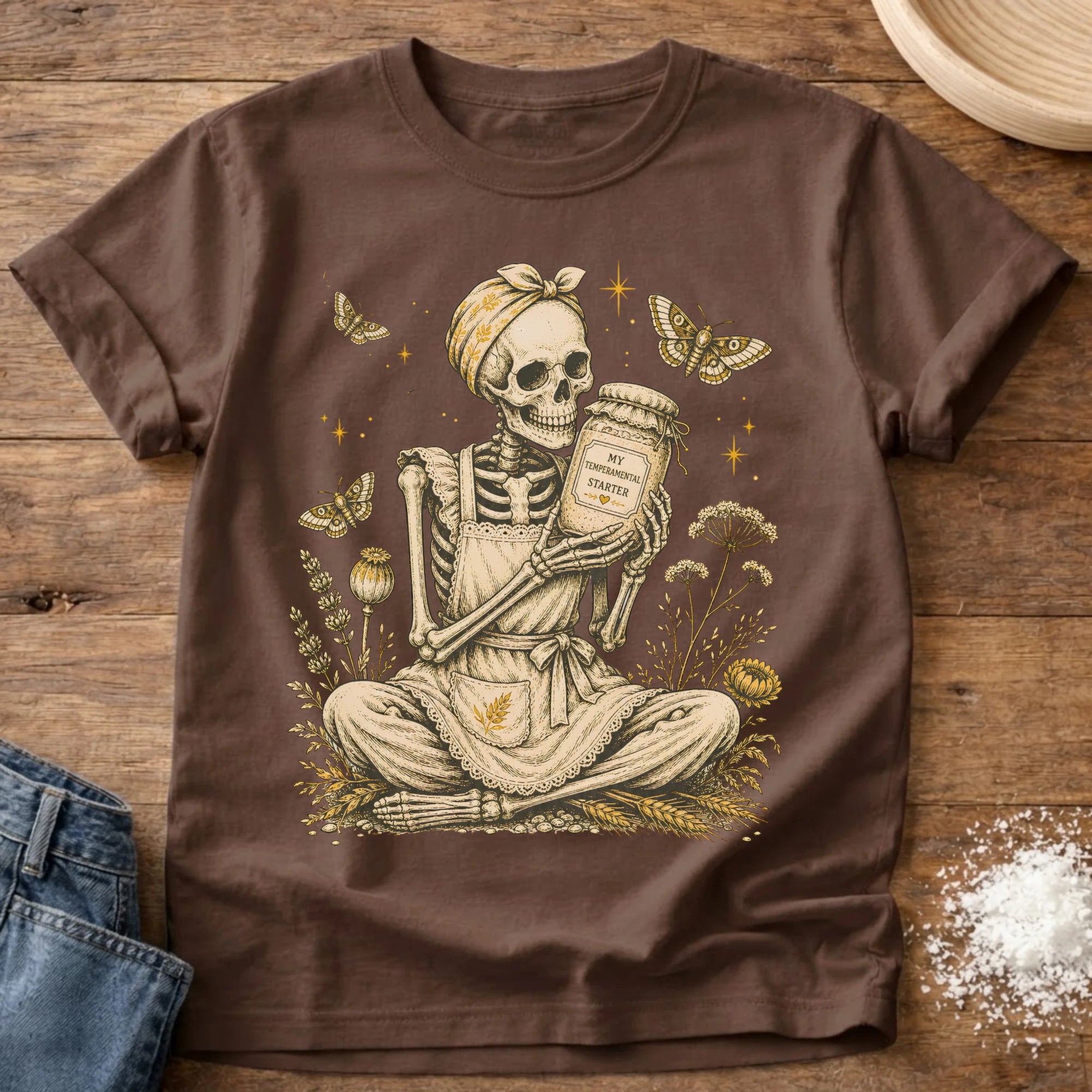 Knead More Fun Spooky Skeleton Starter t-shirt in Espresso