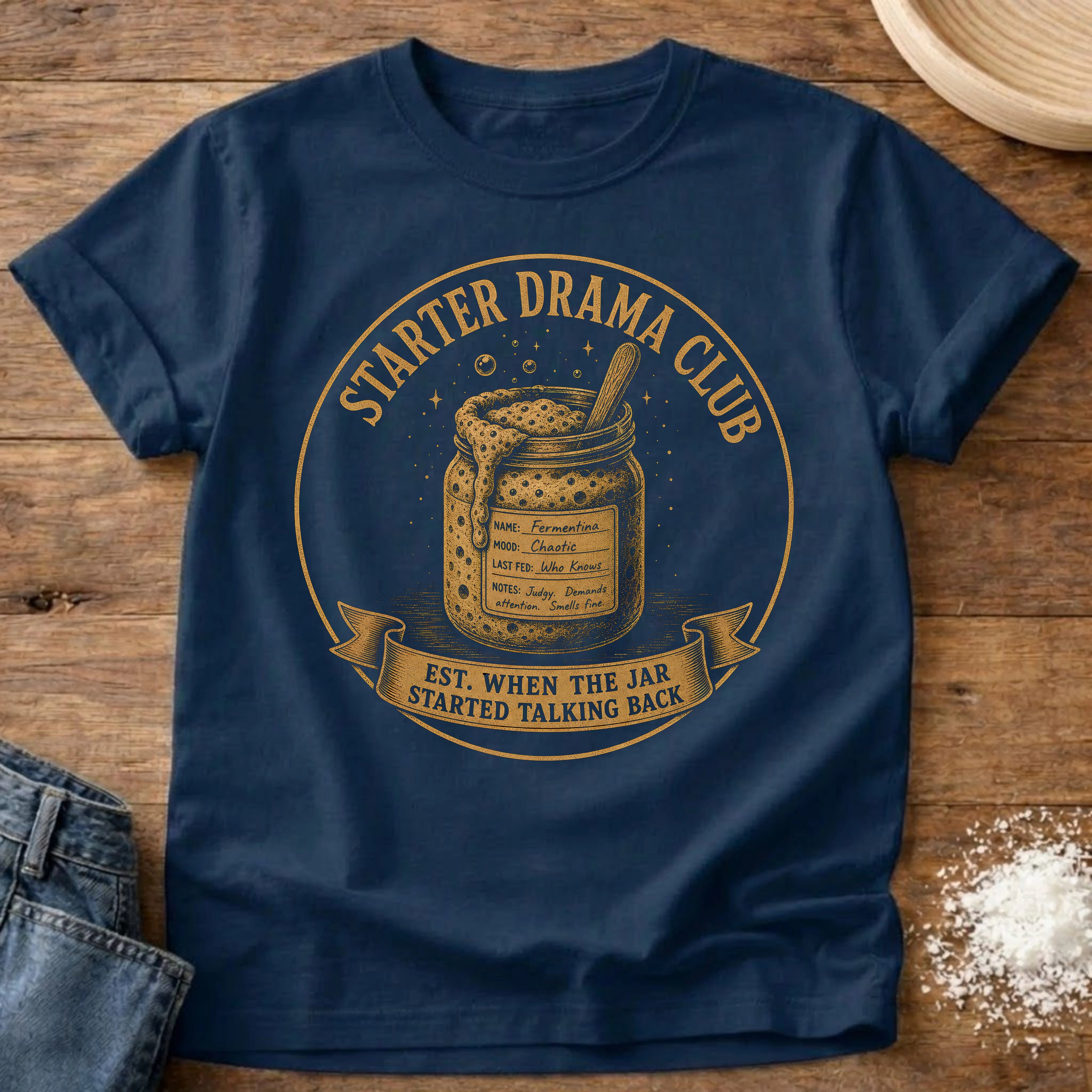 Knead More Fun Starter Drama Club t-shirt in Navy