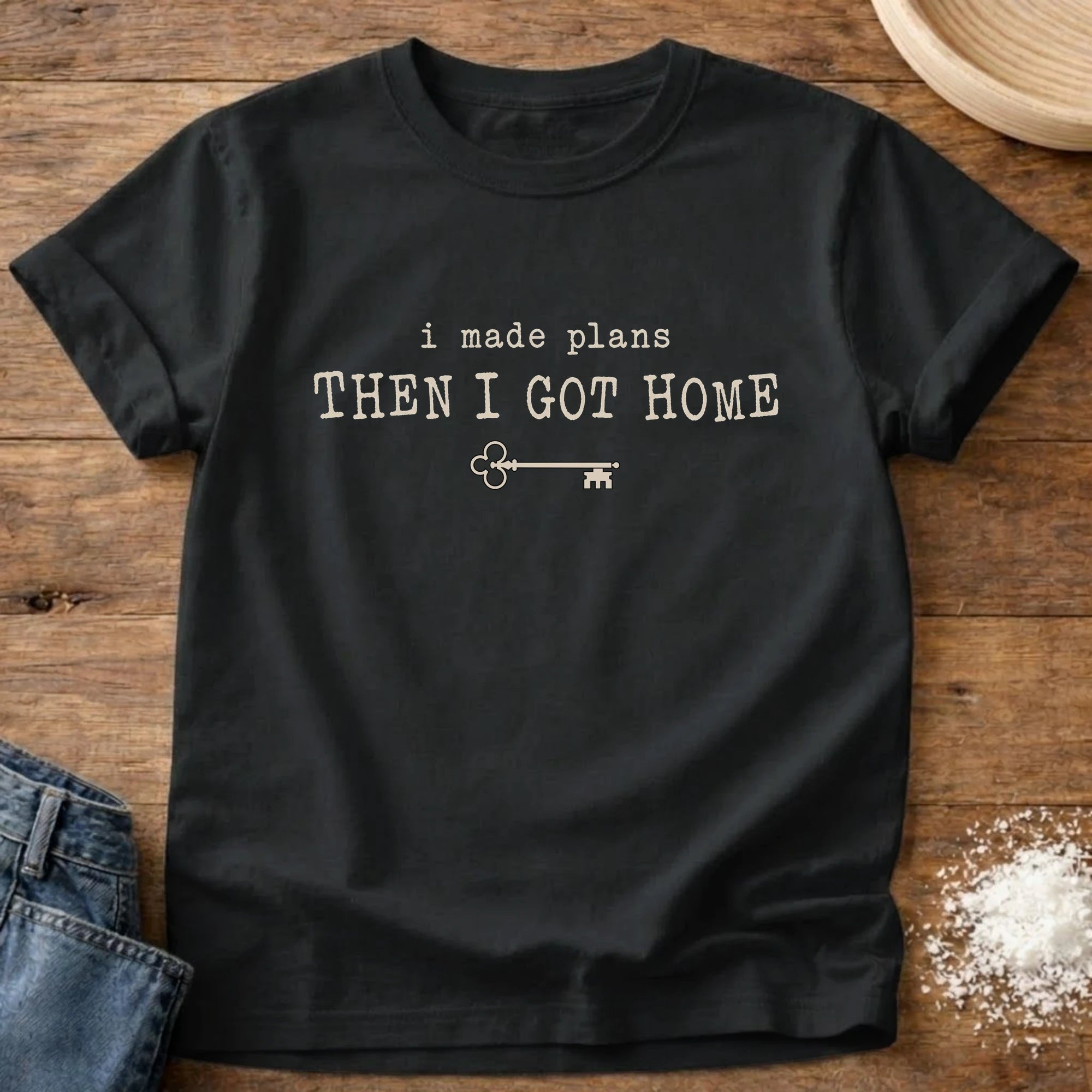 Knead More Fun I Made Plans Then I Got Home t-shirt in Black