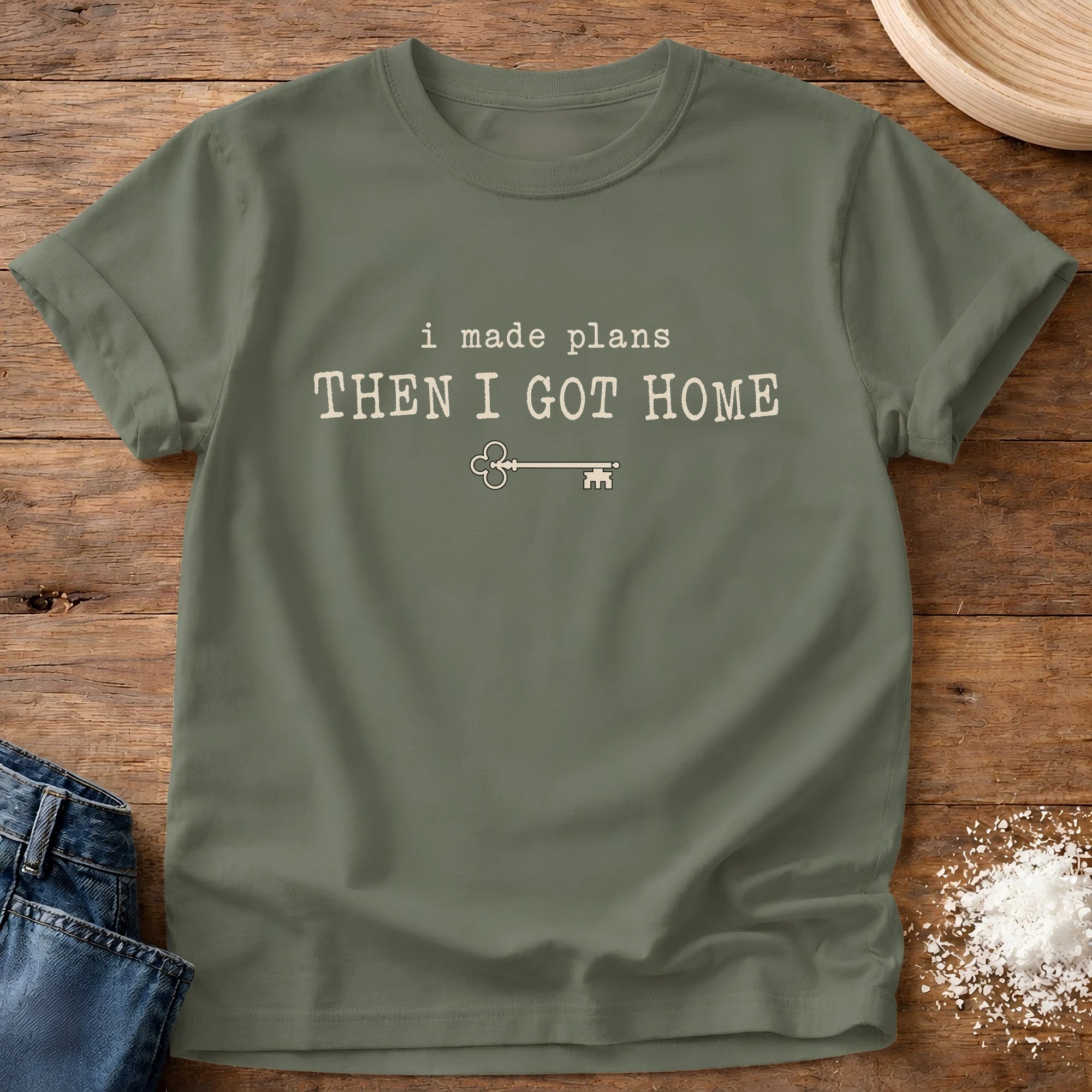 Knead More Fun I Made Plans Then I Got Home t-shirt in Moss