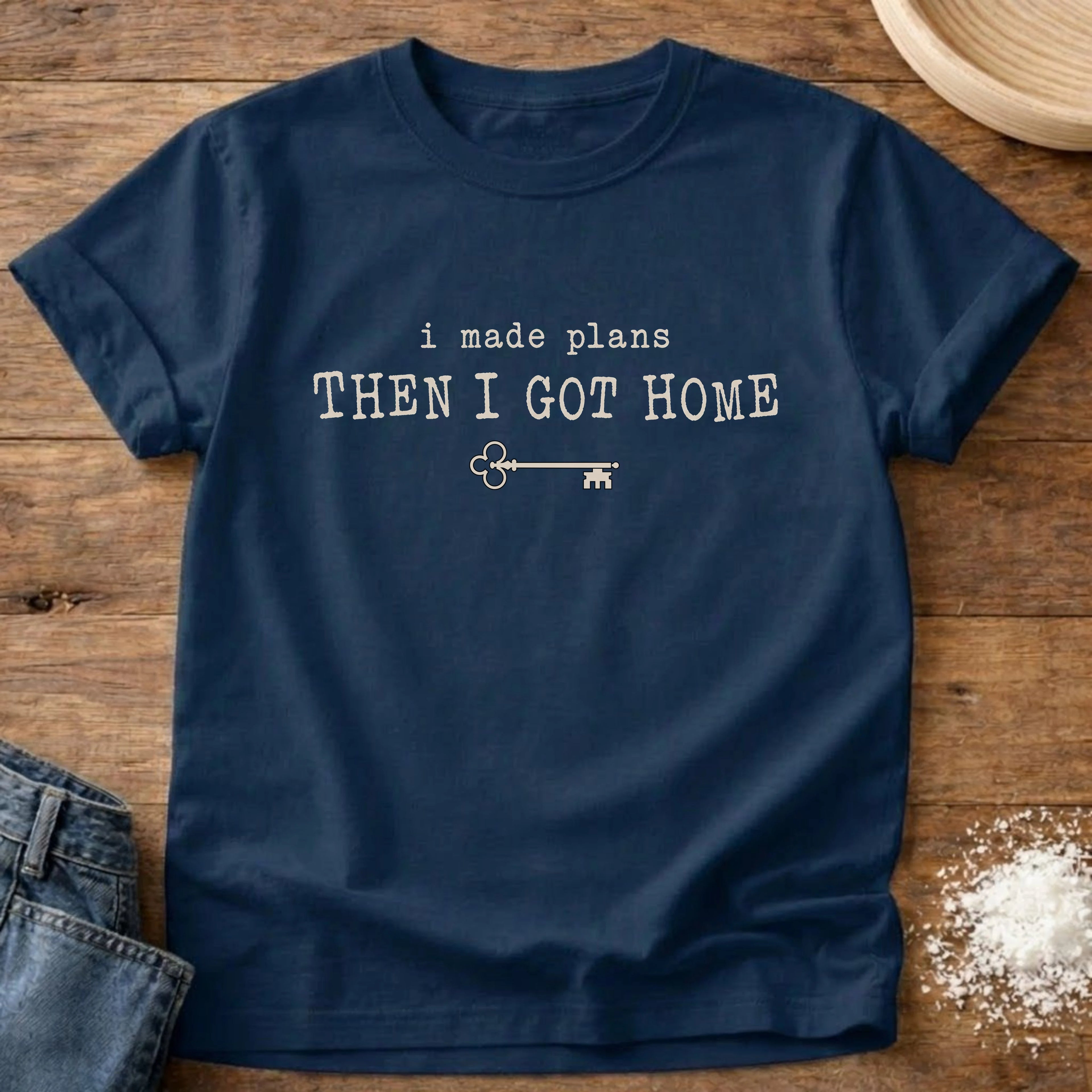 Knead More Fun I Made Plans Then I Got Home t-shirt in Navy