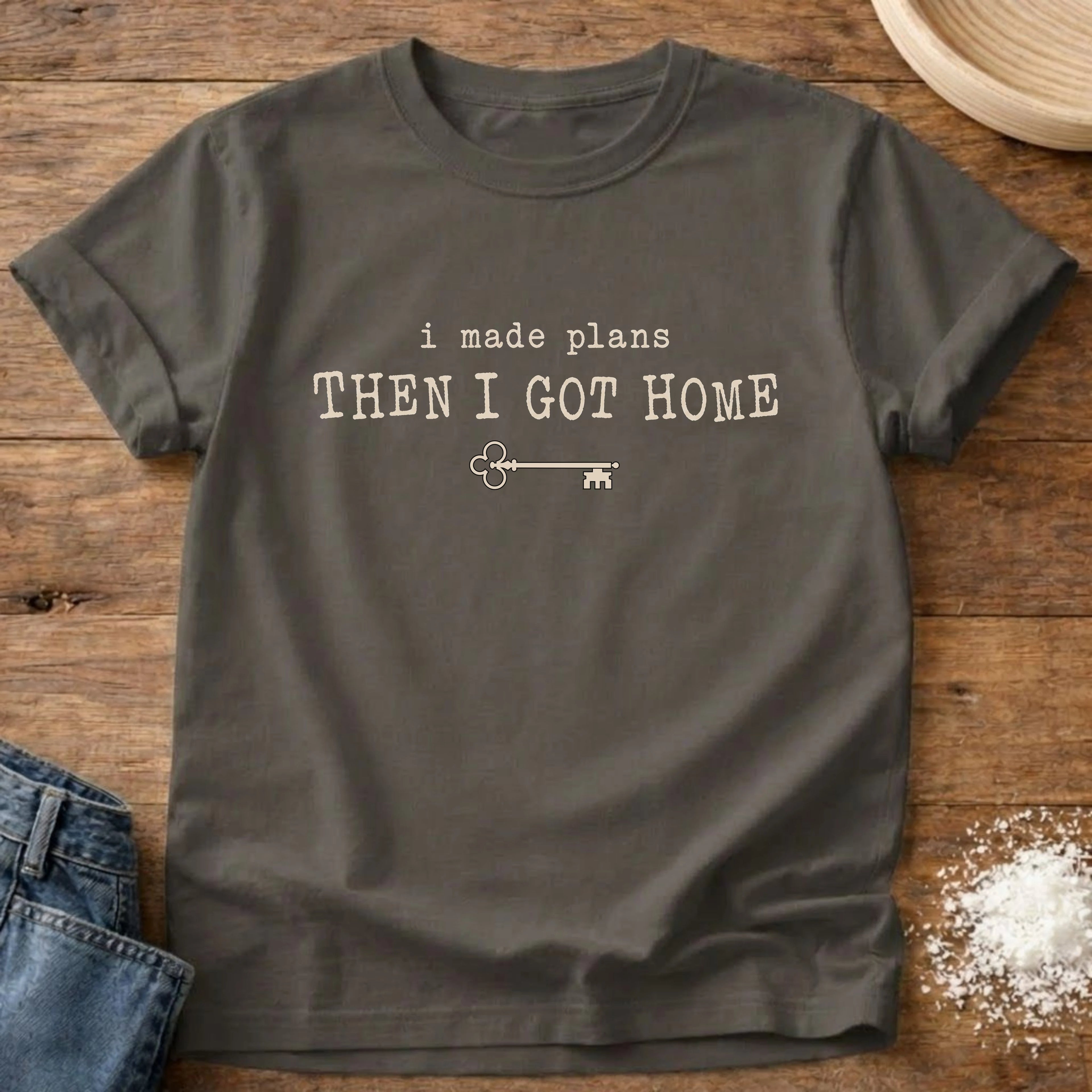 Knead More Fun I Made Plans Then I Got Home t-shirt in Pepper