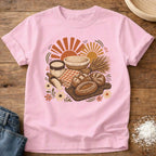 Knead More Fun Sunrise Sourdough picnic boho t-shirt in Blossom