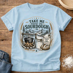 Knead More Fun Take Me Where the Sourdough Is t-shirt in Chambray