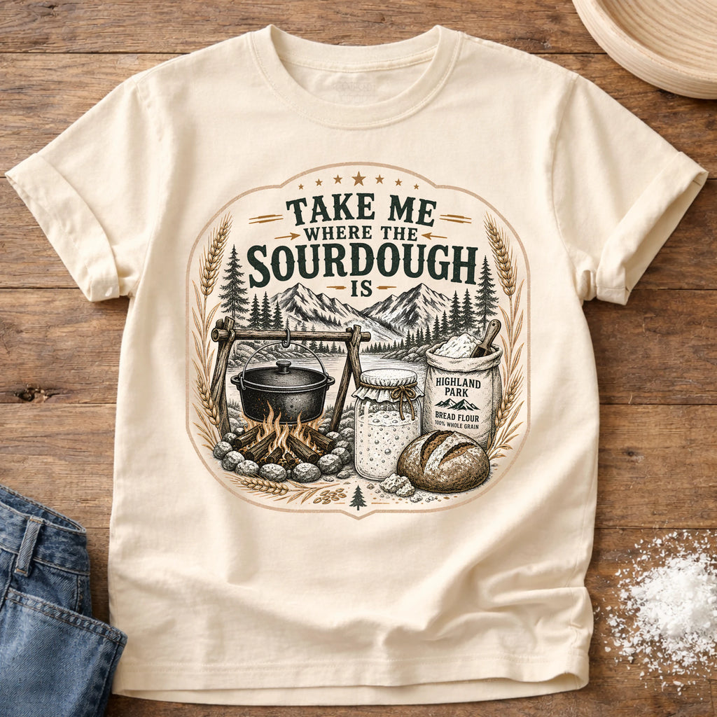 Knead More Fun Take Me Where the Sourdough Is t-shirt in Ivory