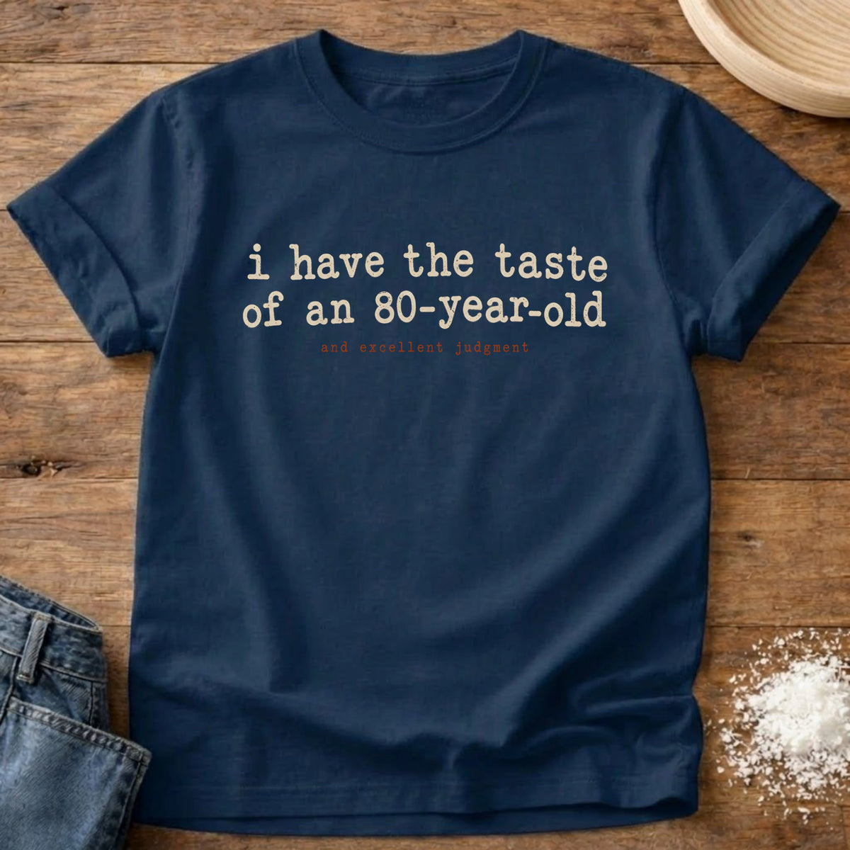 Knead More Fun Taste Of Eighty grannycore t-shirt in Navy