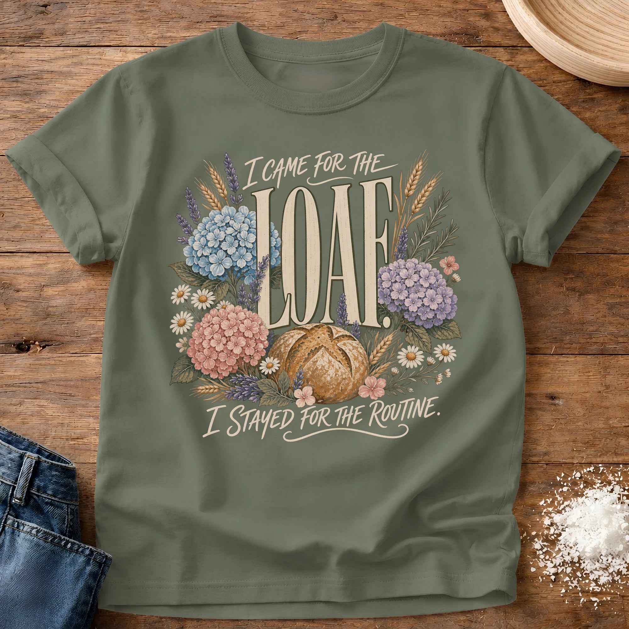 The Routine Sourdough T-Shirt Moss